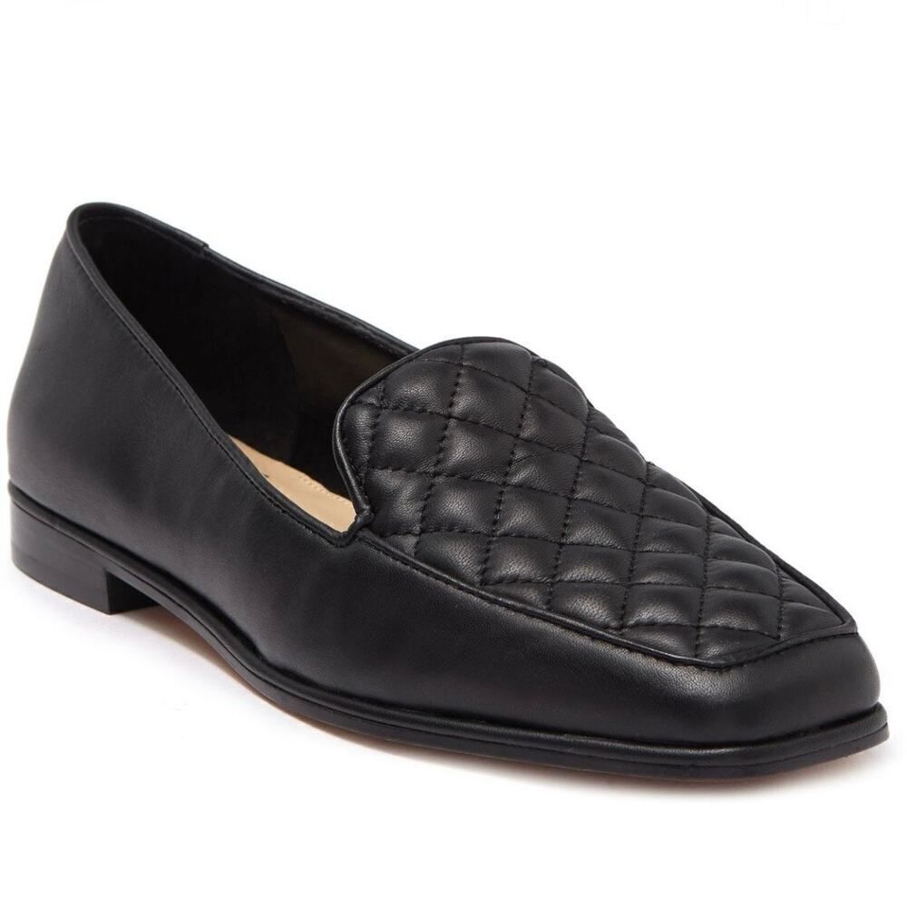 Vince Camuto Regintia Diamond Quilted Loafer Black Shoe Size 6